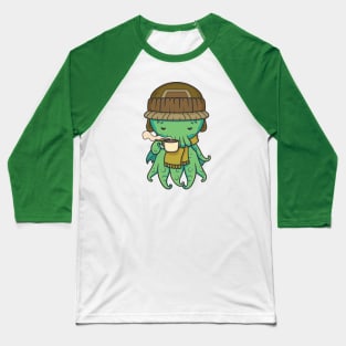 Kawaii Cthulhu Hot Chocolate Cartoon Baseball T-Shirt